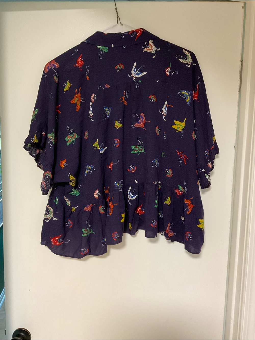 Anthropologie Purple Mallory Ruffled Butterfly Blouse - Picture 3 of 3